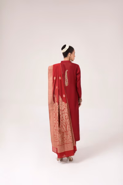 deep red ladies suit