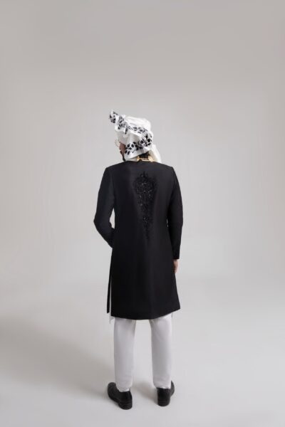 black sherwani for groom - wedding dresses - wedding guest dresses - designer sherwani for groom