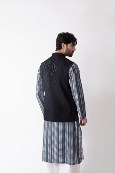 Black Waistcoat Set for men - Naushemian by Nauman Arfeen