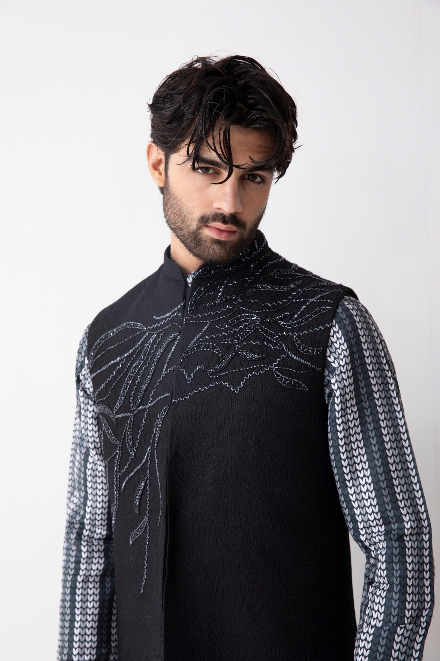 B612_20241112_162753_694 Black Waistcoat Set for men - Naushemian by Nauman Arfeen