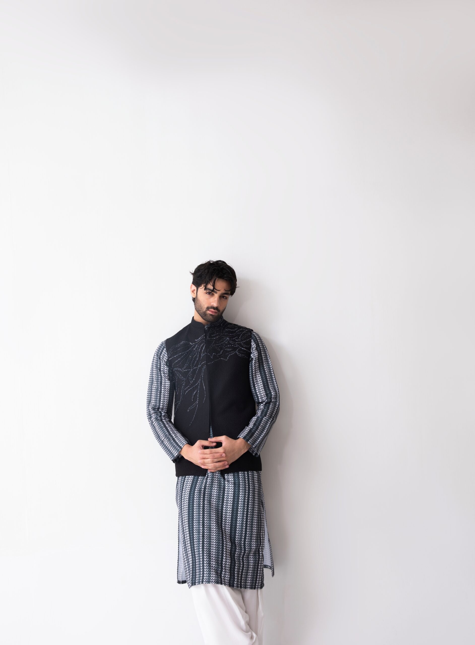B612_20241112_162856_168 Black Waistcoat Set for men - Naushemian by Nauman Arfeen