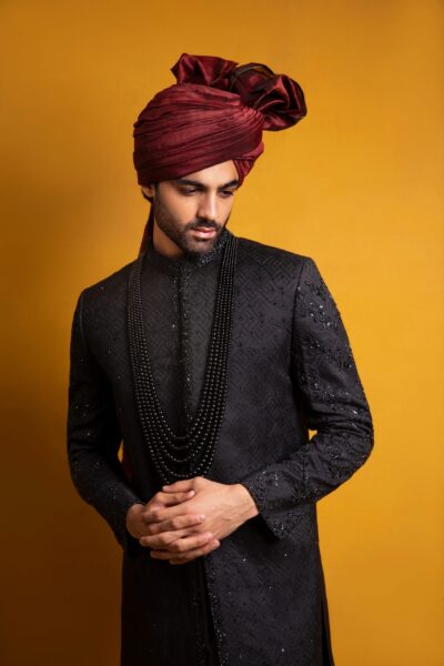 Buy Black Sherwani for Men Online - Black Sherwani