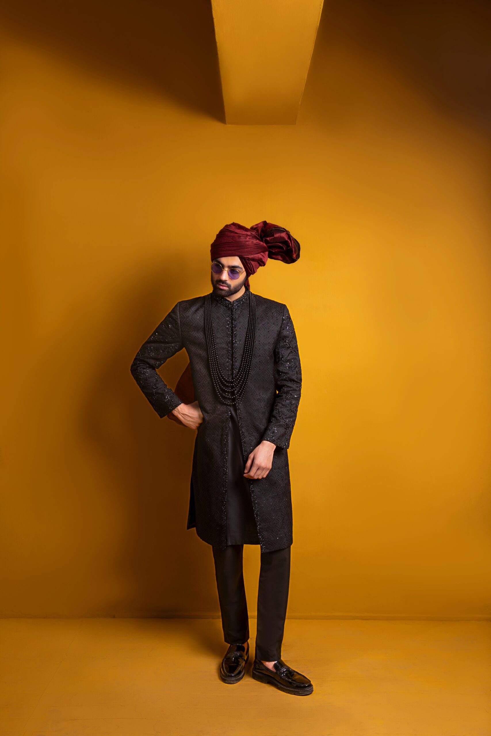 B612_20250125_203238_317 Buy Black Sherwani for Men Online - Black Sherwani