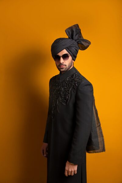 Buy Black Sherwani for Men Online - Black Sherwani