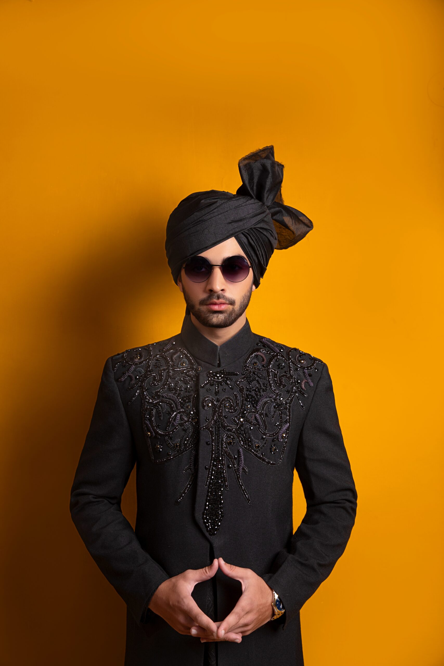 B612_20250125_205100_882 Buy Black Sherwani for Men Online - Black Sherwani