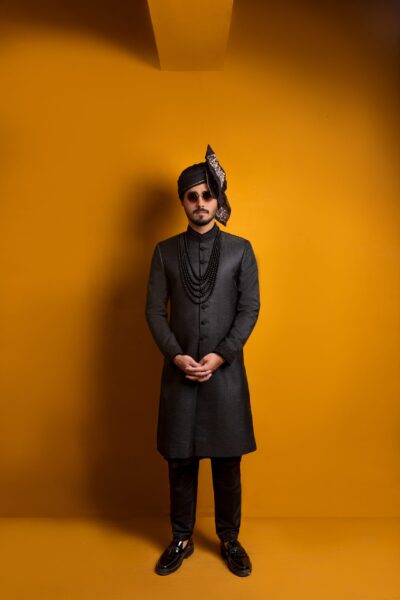Buy Black Sherwani for Men Online - Black Sherwani