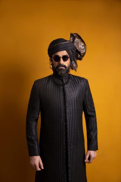 Buy Black Sherwani for Men Online - Black Sherwani
