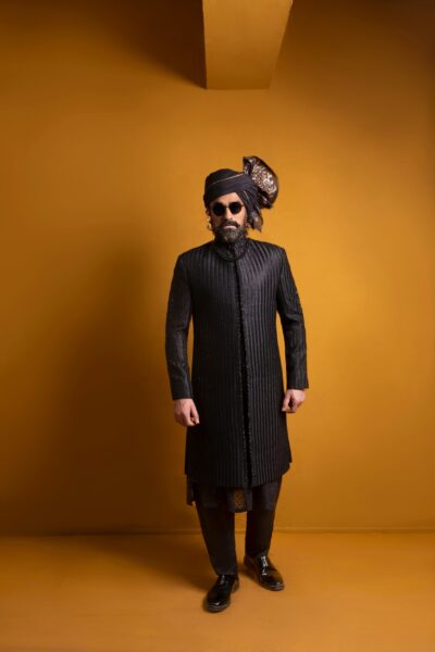 Buy Black Sherwani for Men Online - Black Sherwani