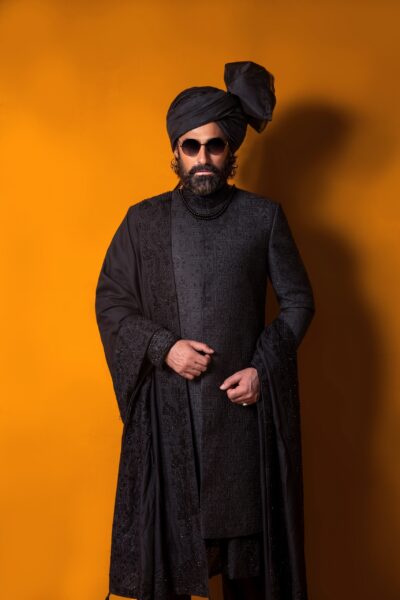 Buy Black Sherwani for Men Online - Black Sherwani
