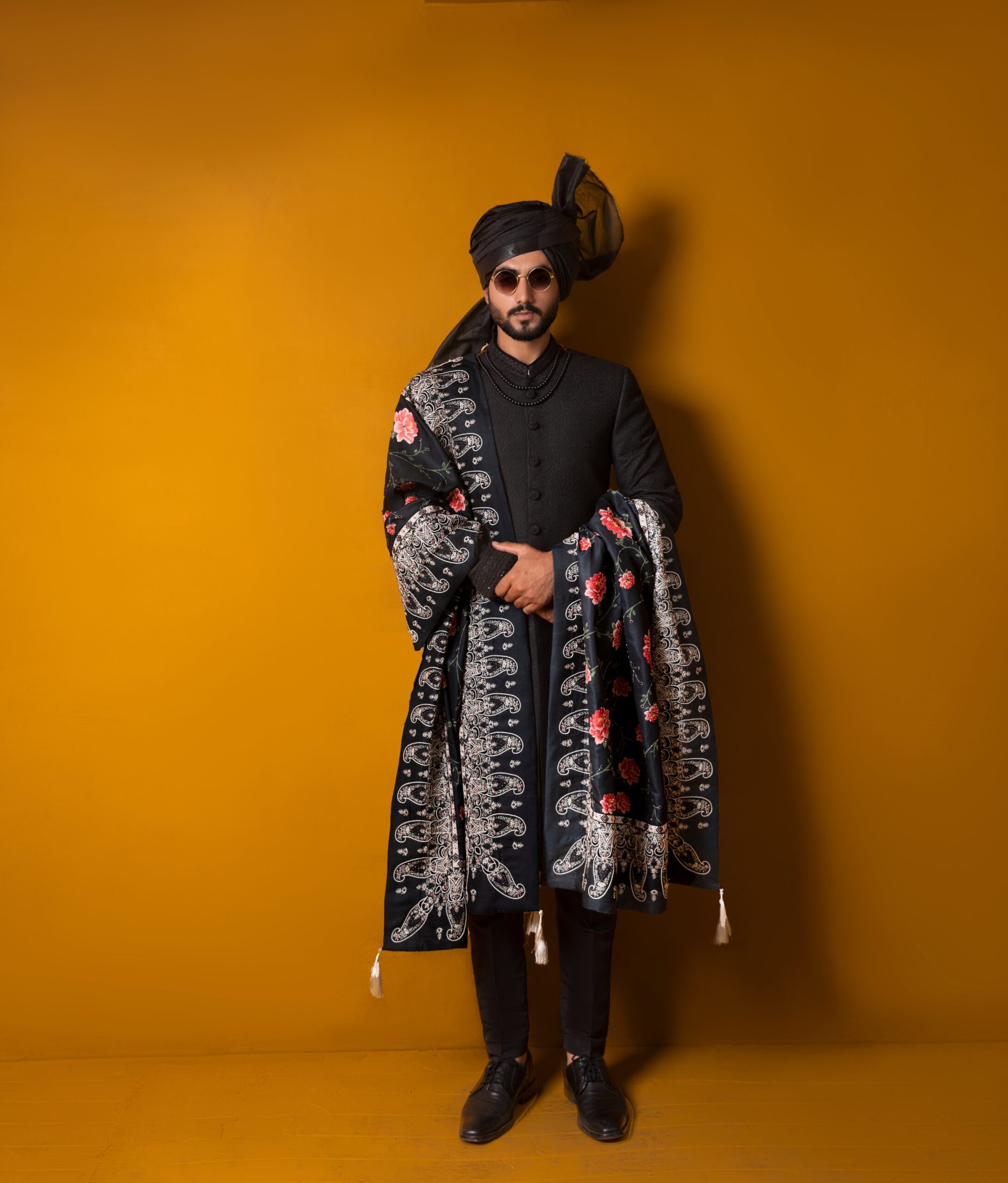 black sherwani, black sherwani for men, mens black sherwani, black sherwani for groom