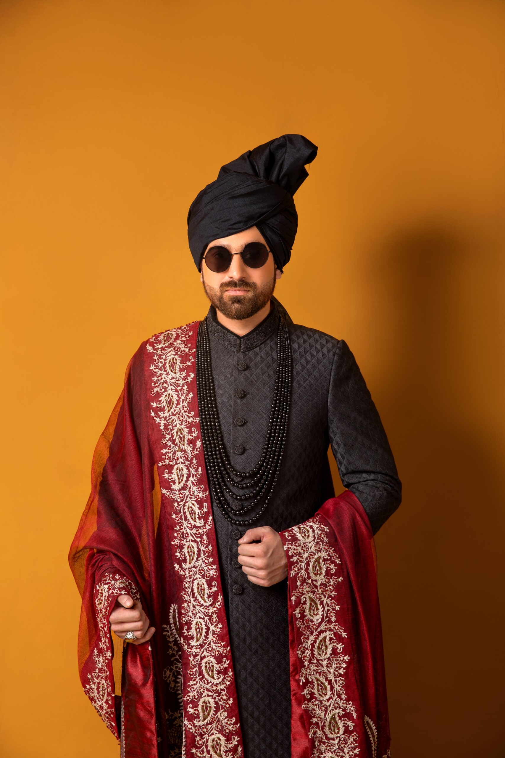 B612_20250128_230849_114 black sherwani, black sherwani for men, mens black sherwani, black sherwani for groom