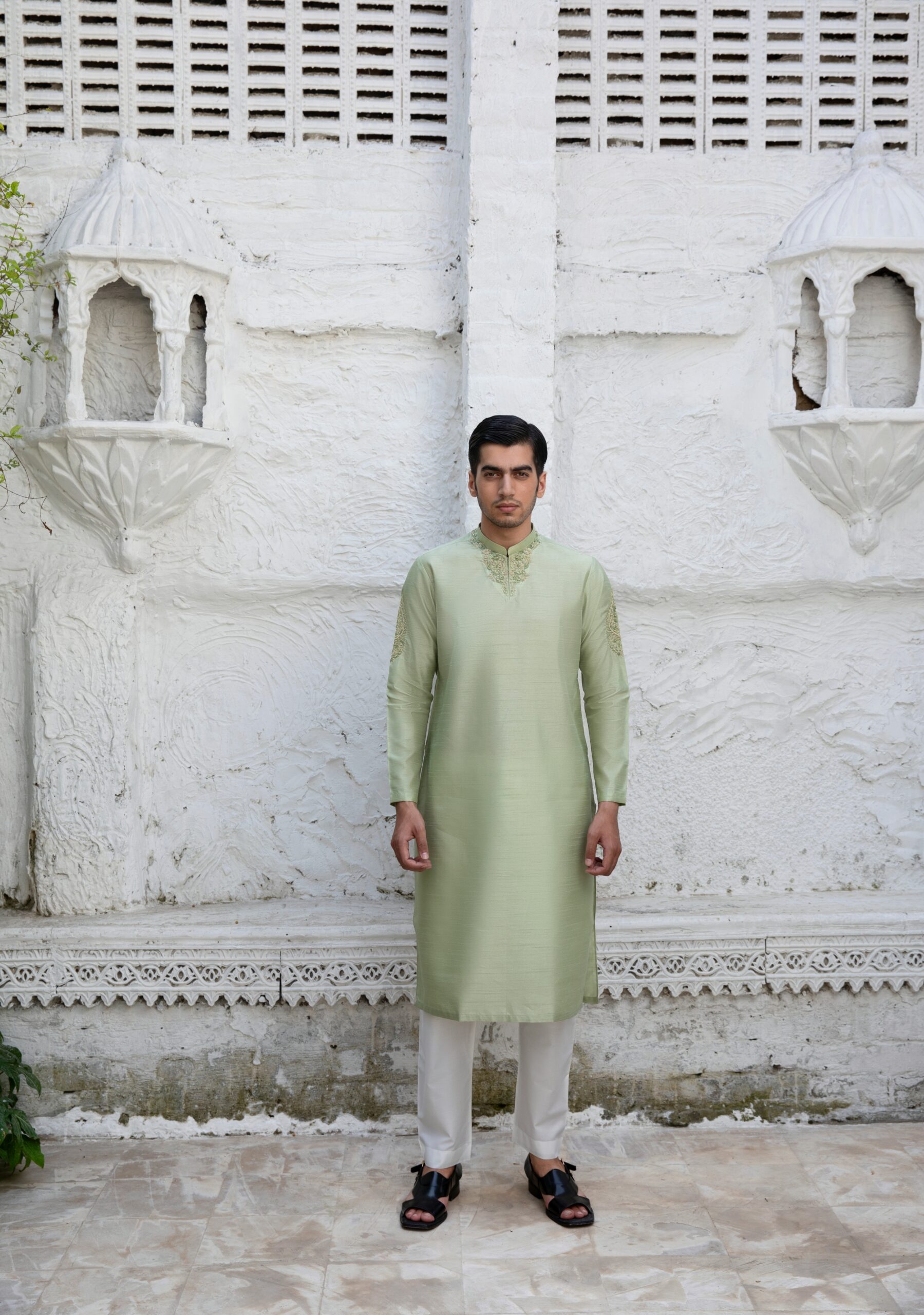 Green kurta Pajama - Kurta for Men B612_20250202_175112_577 CELEADON GREEN LUXURY KURTA
