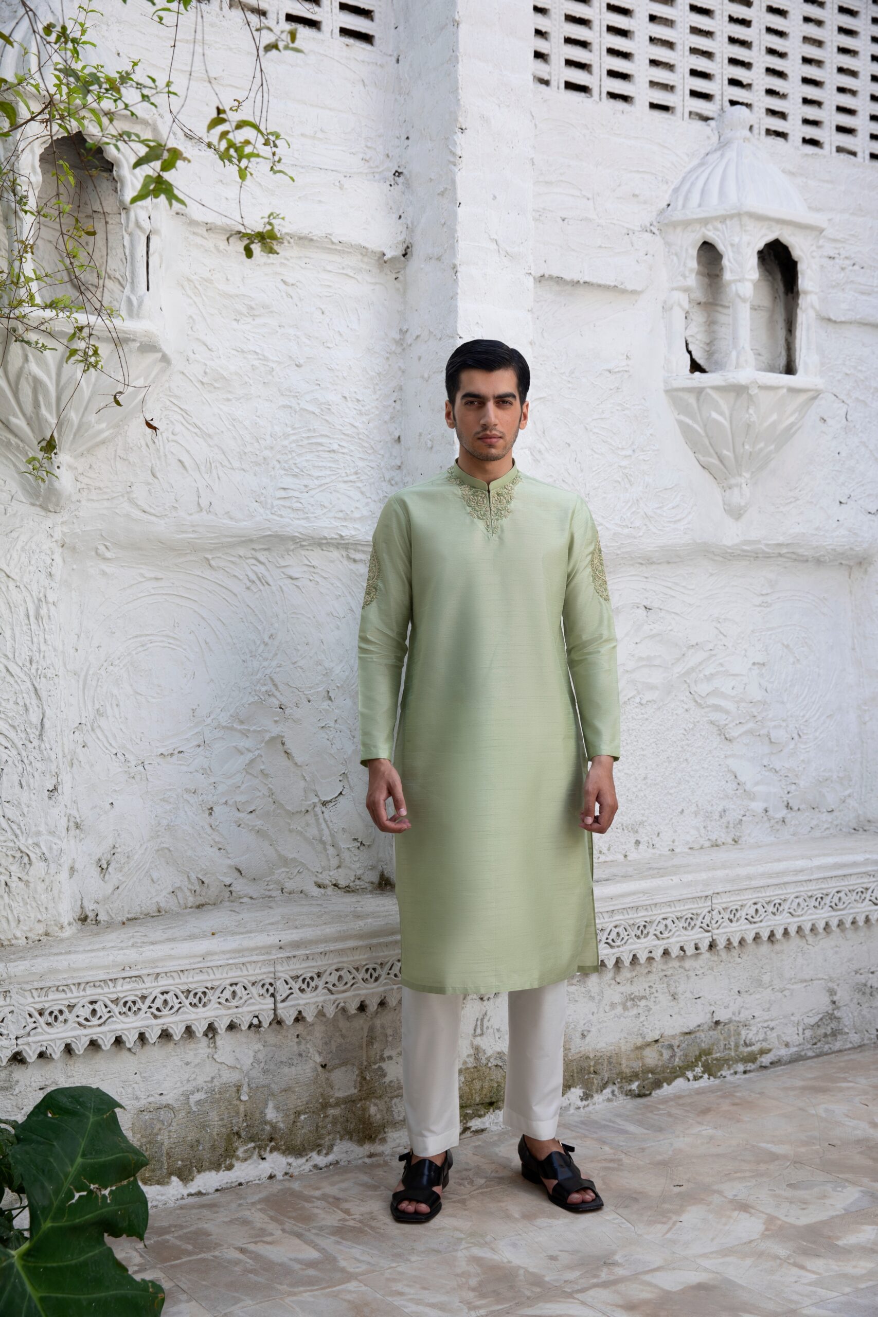 Kurta for Men B612_20250202_175142_649 CELEADON GREEN LUXURY KURTA