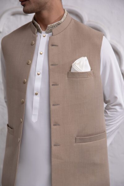 Brown Waistcoat for Men Front View