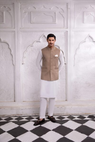 Brown Waistcoat for Men Front View