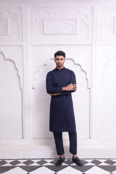 kurta for men - classic blue mens kurta