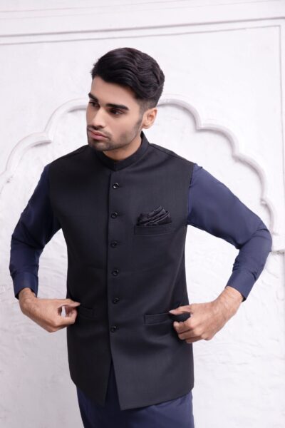 Classic black waistcoat for men