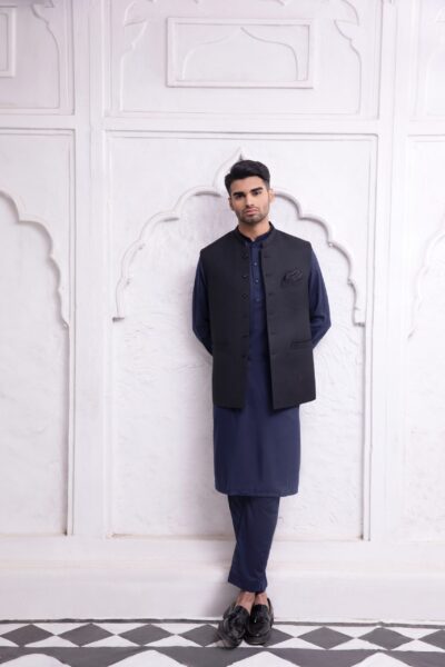 Classic black waistcoat for men