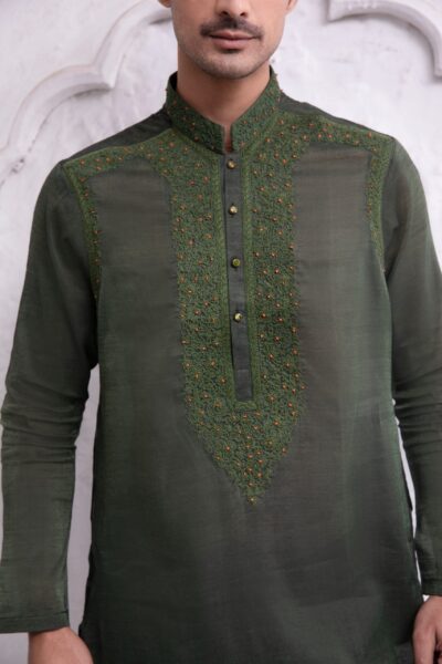 Kurta for men - plain green mens kurta