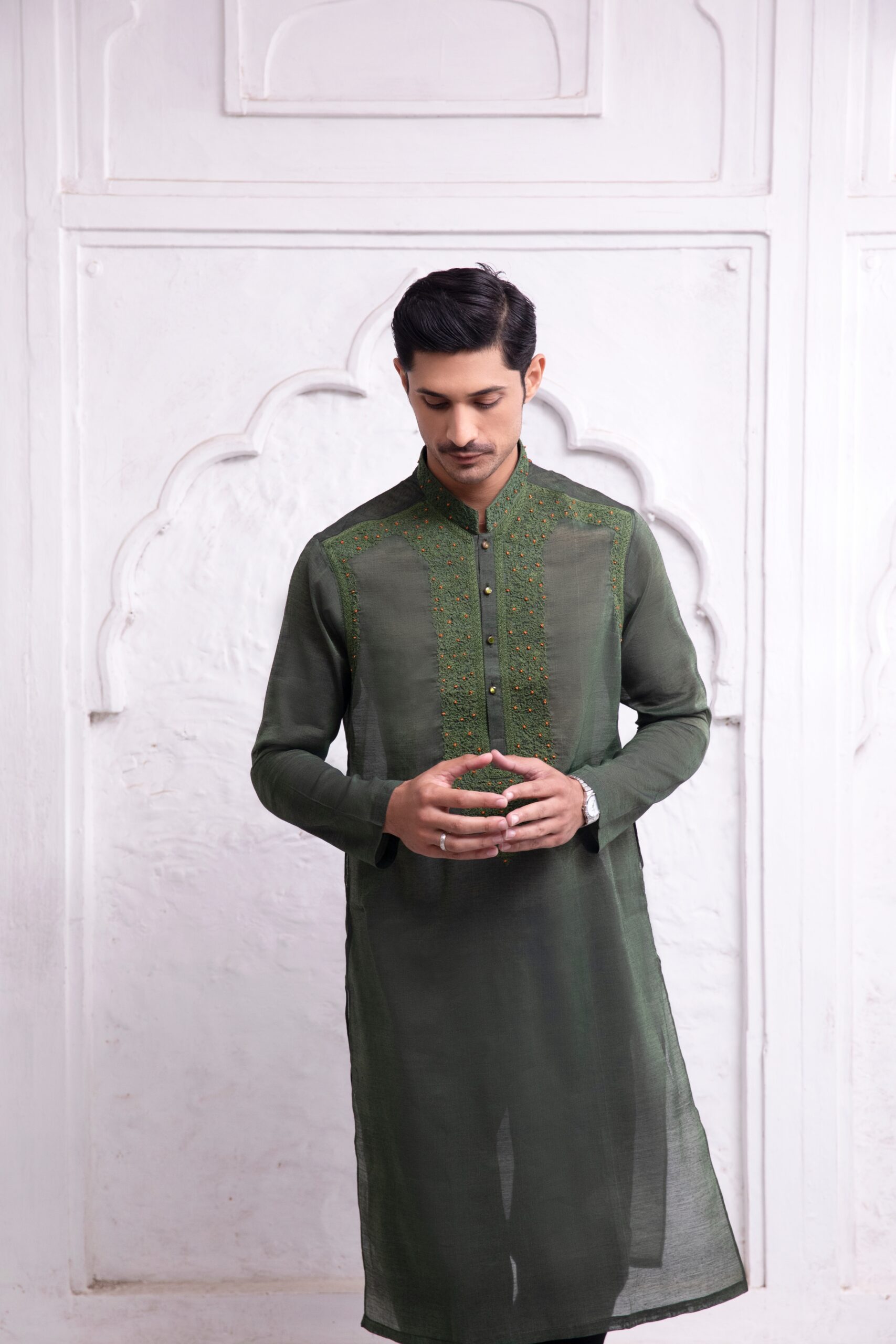 B612_20250303_170738_995 Kurta for men - plain green mens kurta