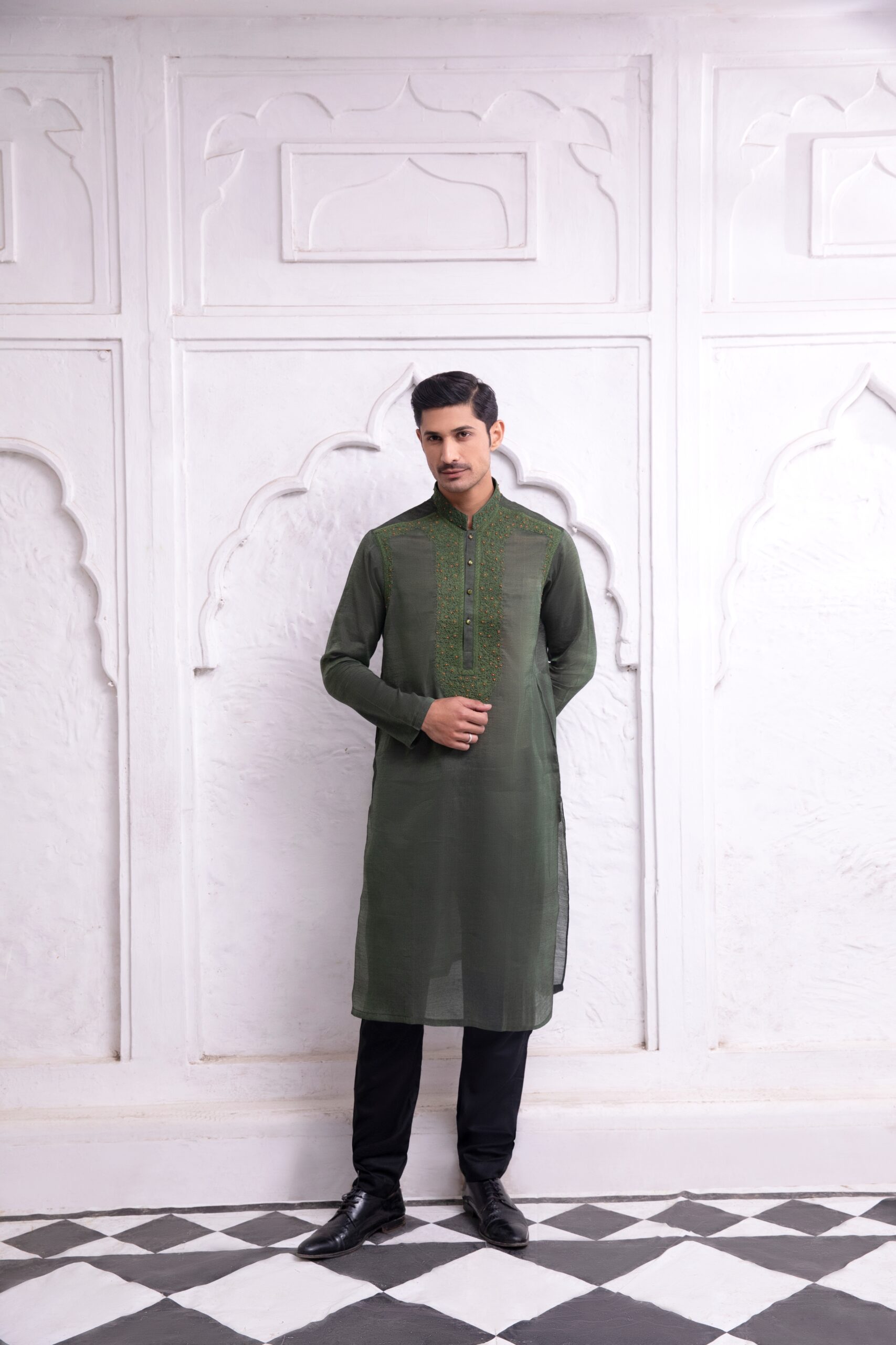 Kurta for men B612_20250303_170811_675 Kurta for men - plain green mens kurta