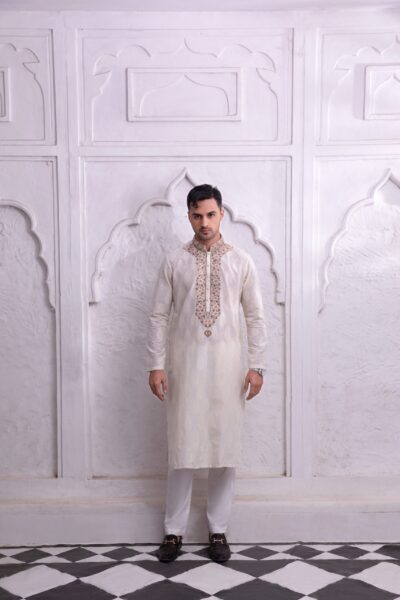 Kurta for men - Stylish offwhite kurta for men