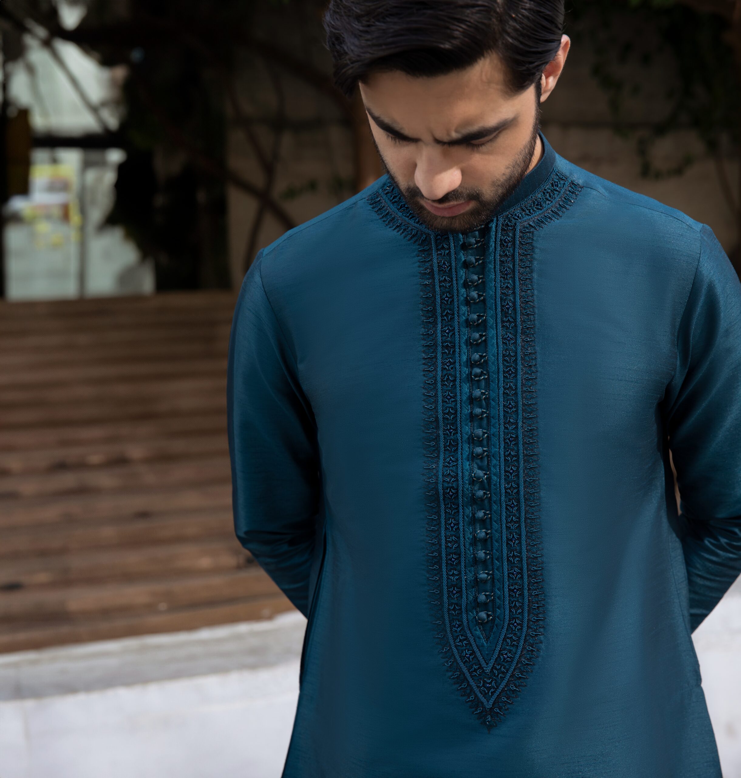 B612_20250312_203308_922 stunning men's blue kurta with front embroidery