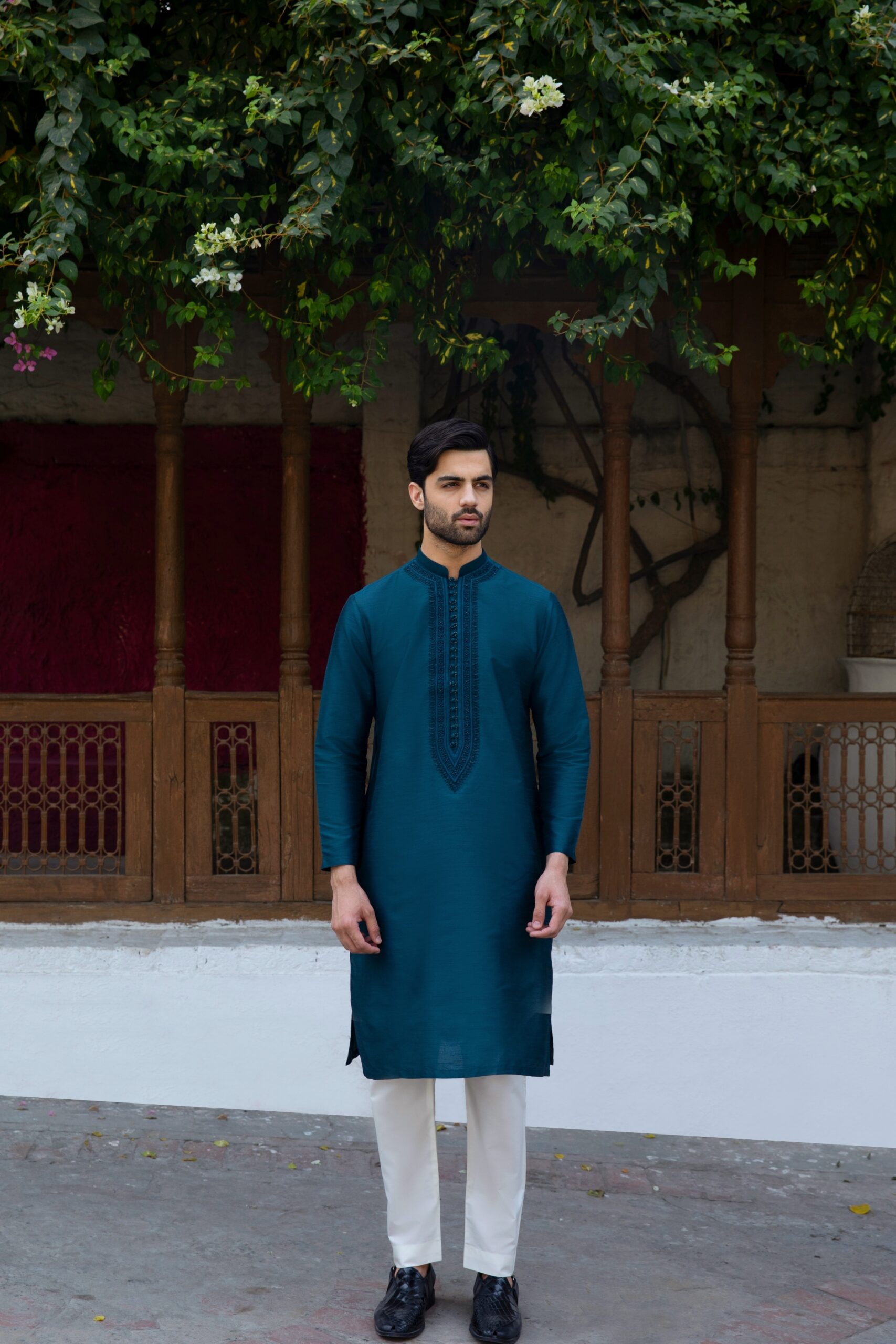 B612_20250312_203524_888 stunning men's blue kurta with front embroidery