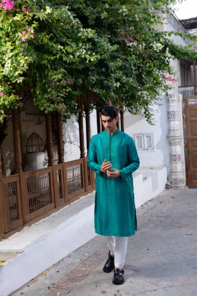 Men's Ocean Blue Kurta | Traditional Wear