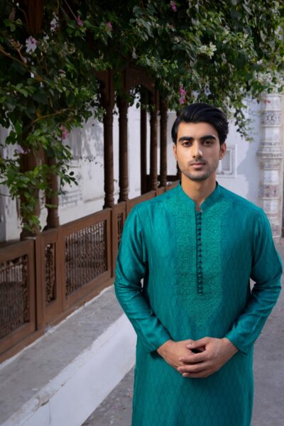 Men's Ocean Blue Kurta | Traditional Wear