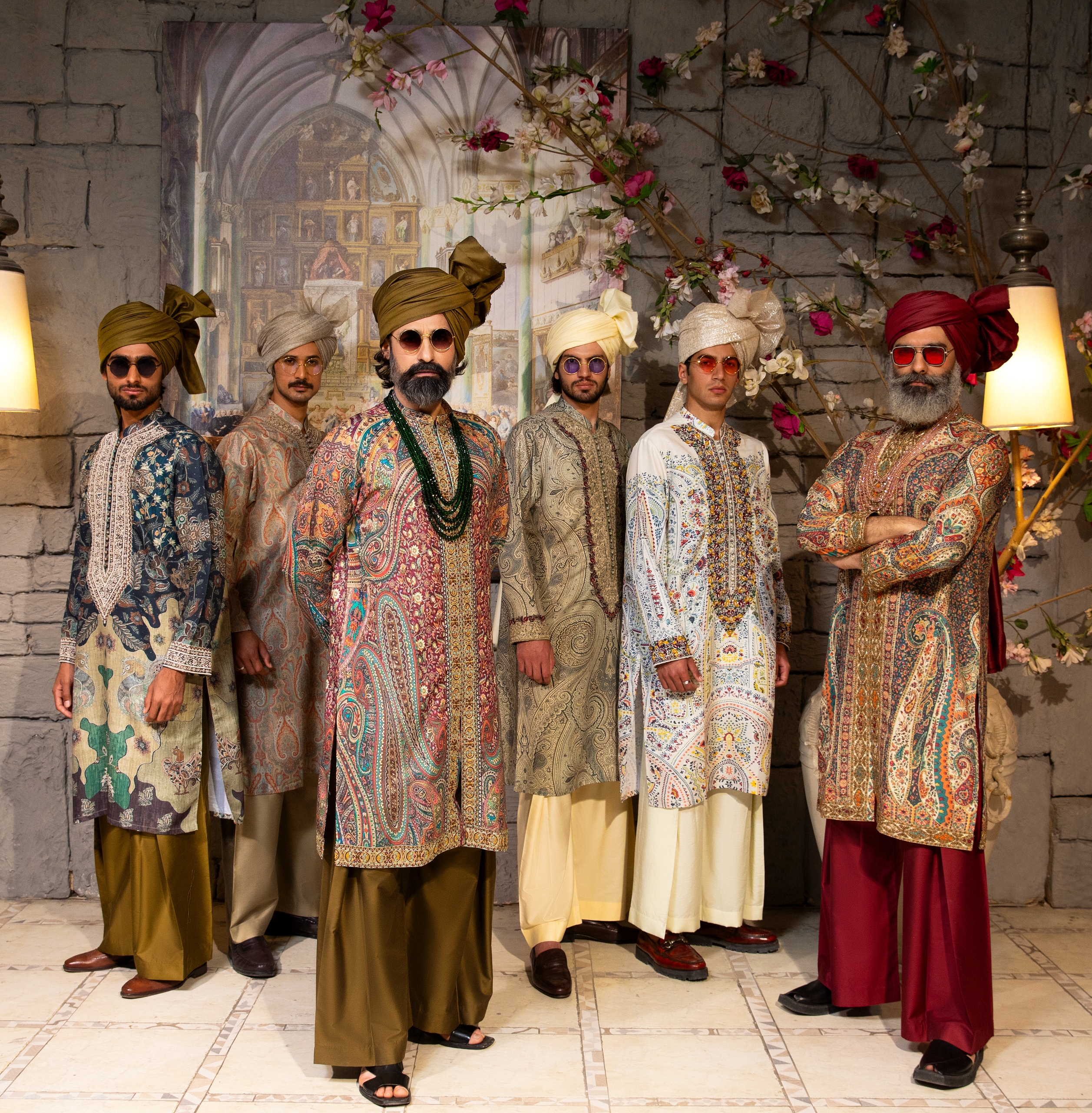 mens kurta - stunning kurta for men with matching trousers and turban perfect for forms, events