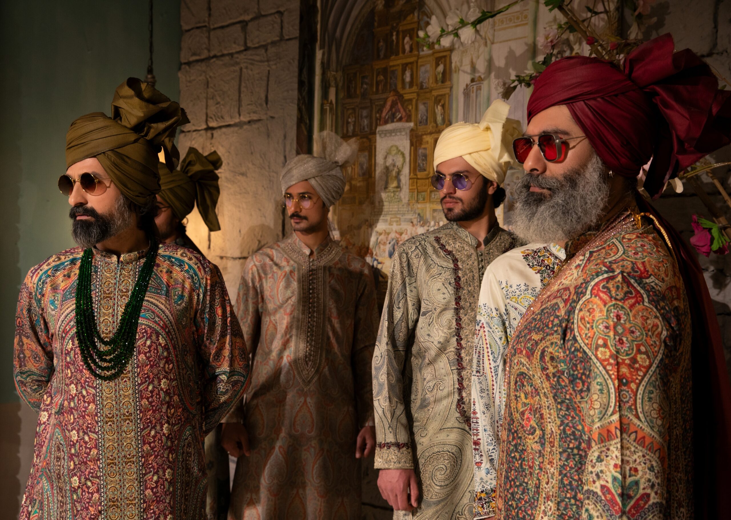 Groom wear - stunning kurta for men with matching trousers and turban perfect for forms, events