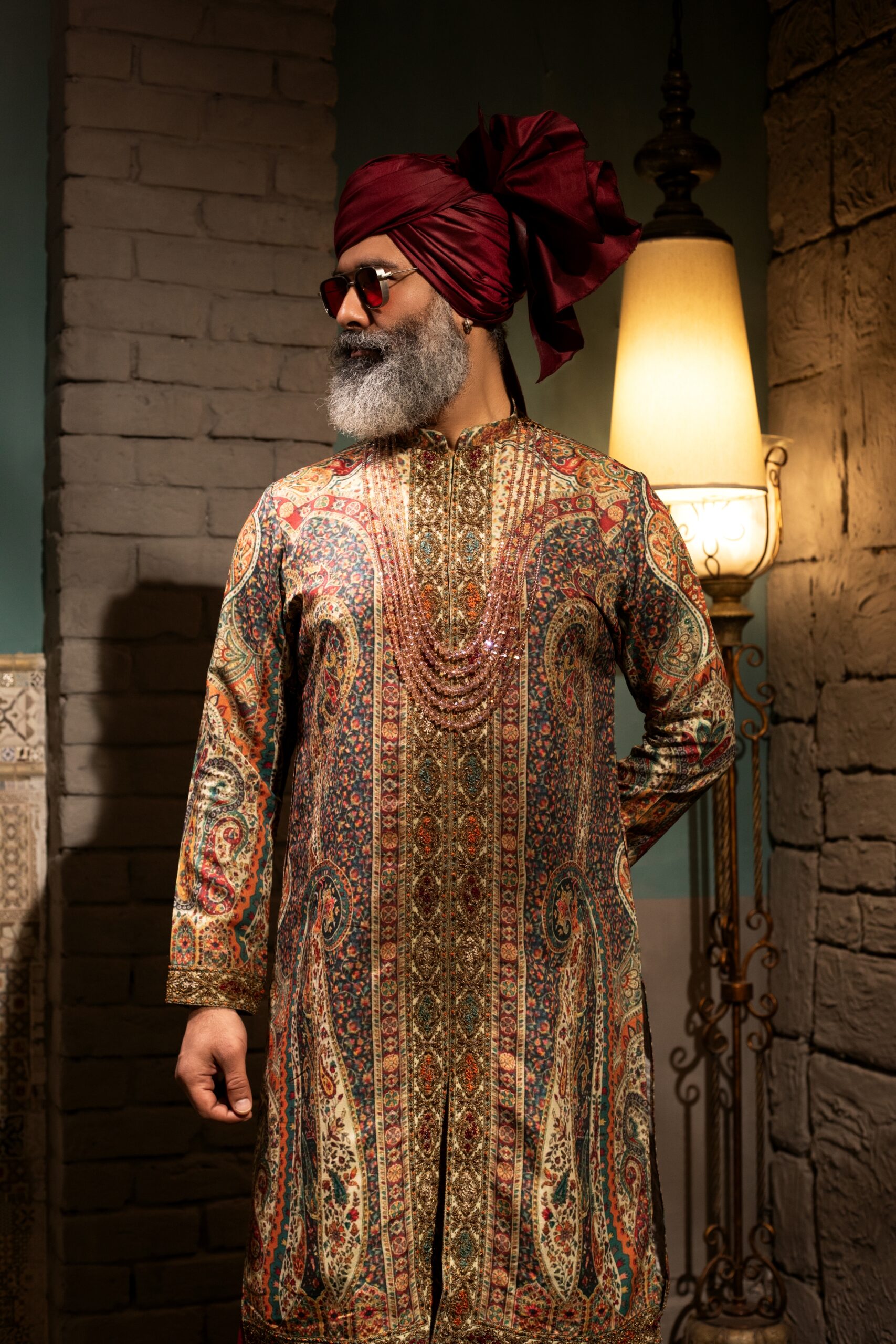 B612_20250408_182724_490 Gold Majestic Mens Kurta by Nauman Arfeen, made from premium synthetic silk