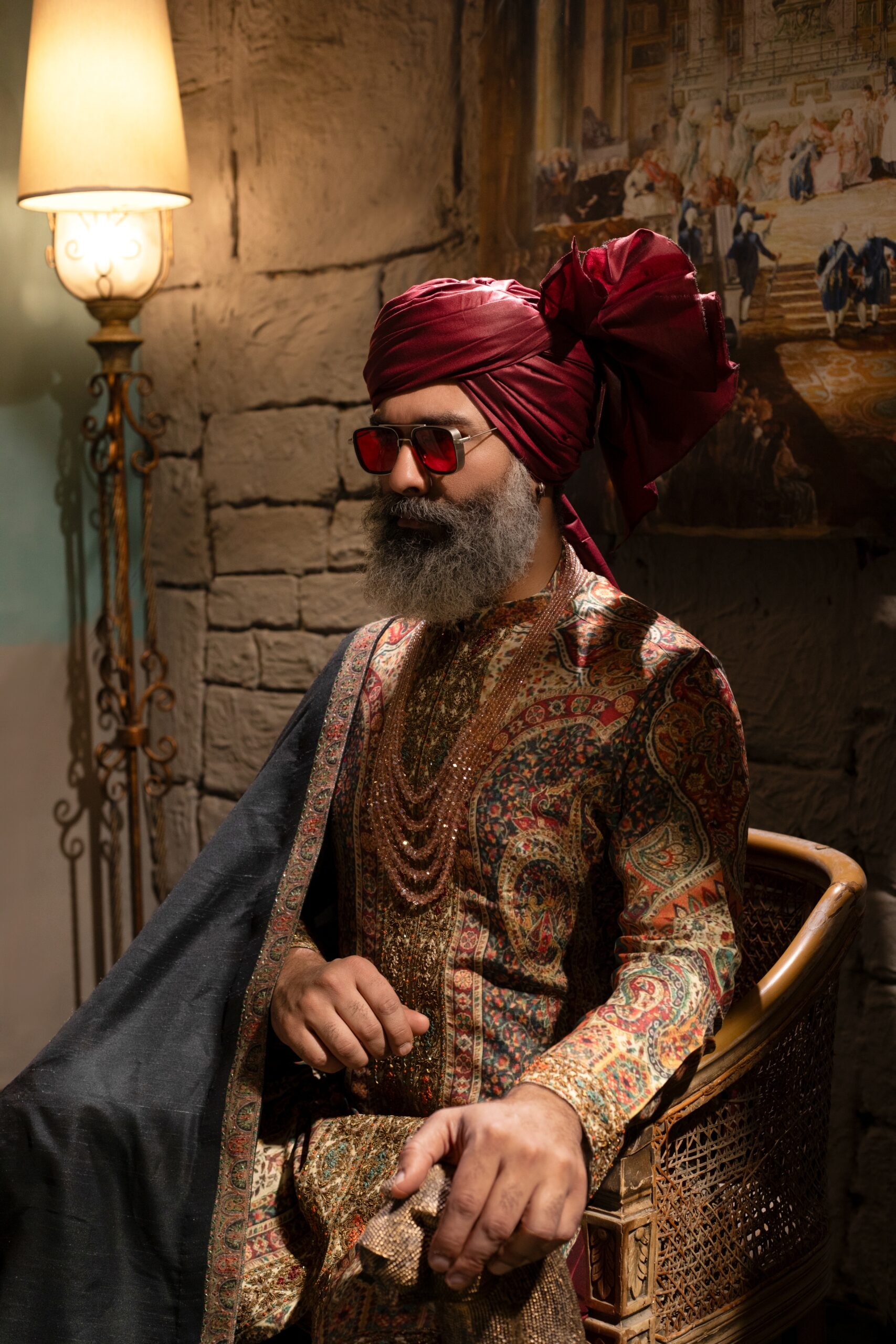 B612_20250408_183711_187 Gold Majestic Mens Kurta by Nauman Arfeen, made from premium synthetic silk