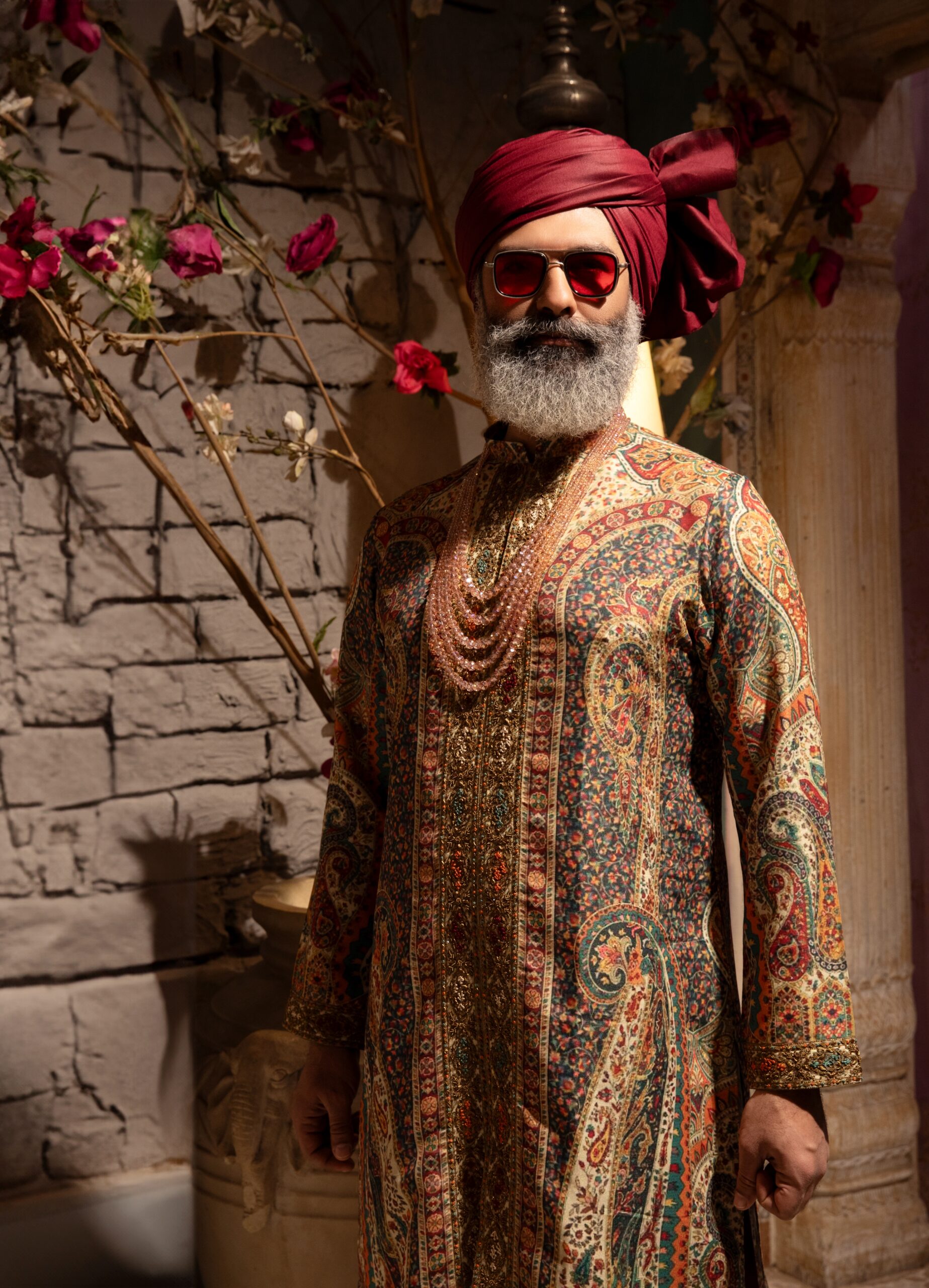 B612_20250408_183808_180 Gold Majestic Mens Kurta by Nauman Arfeen, made from premium synthetic silk