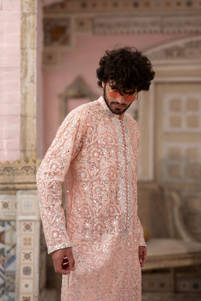 Traditional Pakistani Chikankari Men’s Kurta