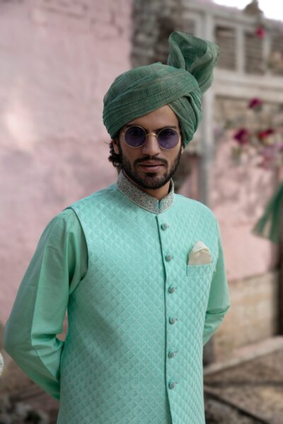 Style Icon Mehendi Waistcoat for men