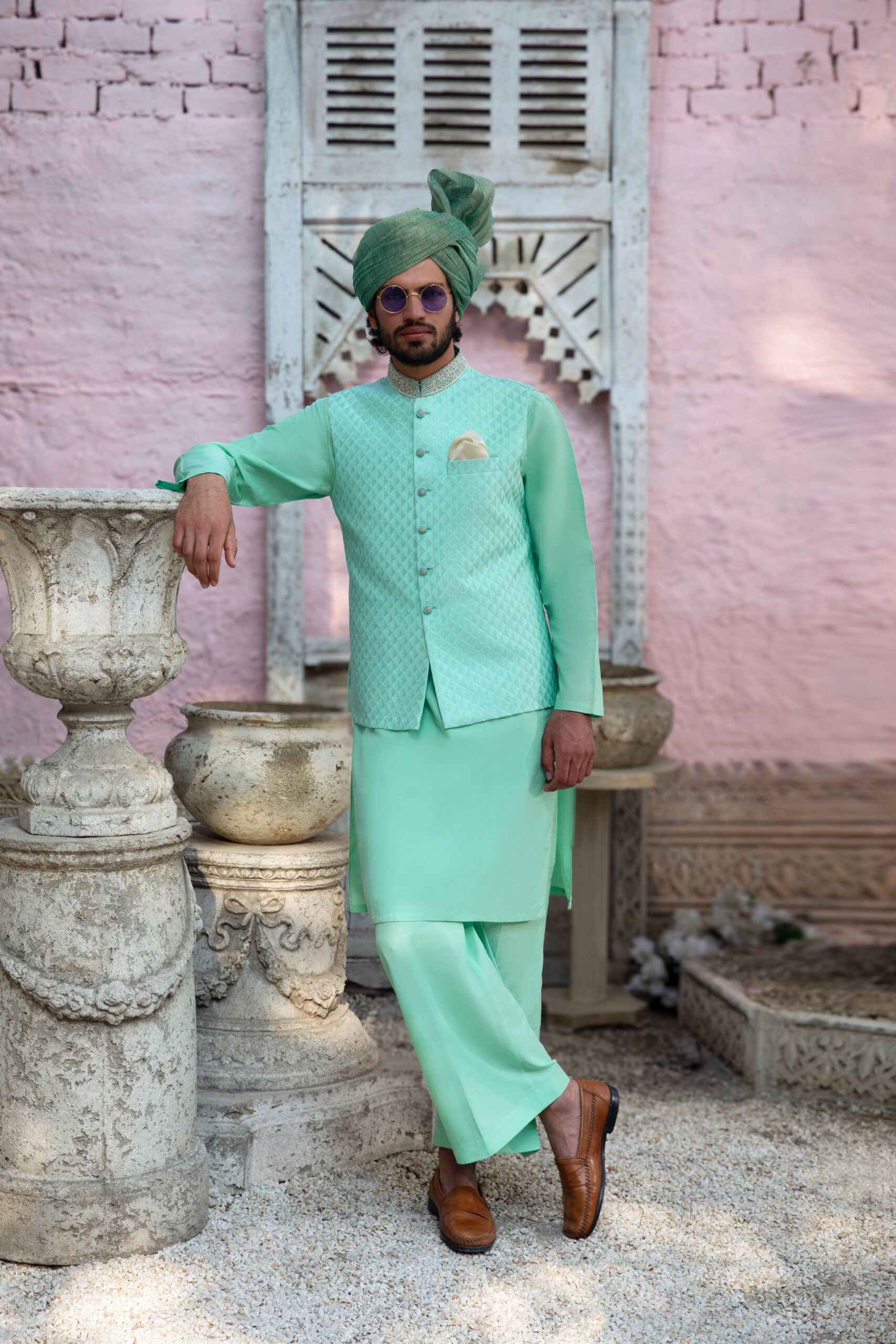 Style Icon Mehendi Waistcoat for men