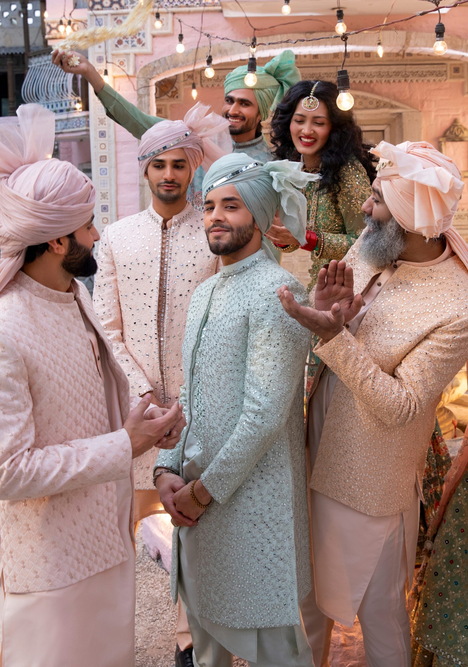mirror embroidered sherwani for groom