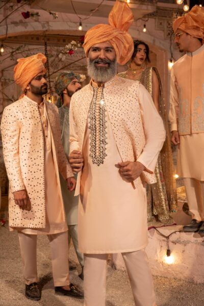 GLISTEN MEHENDI MIRROR EMBROIDERED WAISTCOAT