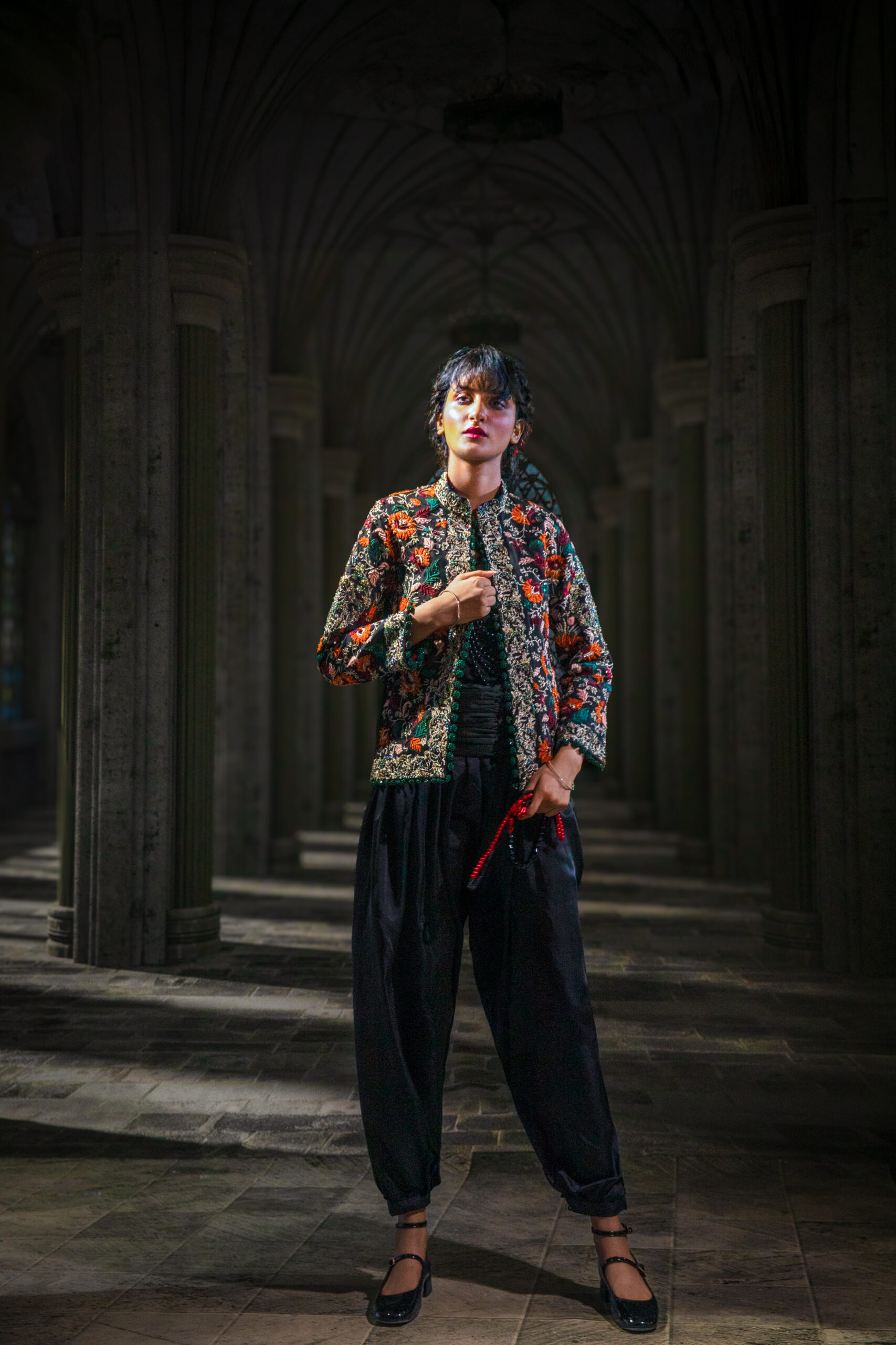 Verdant Floral Ladies Jacket, Naushemian ÉTOILE Collection, Nauman Arfeen Designer Wear, Luxury Hand Embroidered Ladies Jacket Pakistan, Floral Motif Couture Jacket, Fashion Week Couture 2026, Designer Women’s Ensemble Pakistan, Heritage Craftsmanship Womenswear, Regal Couture Tailoring, Luxury Occasion Dressing
