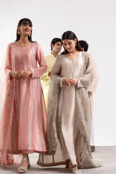 Buy the Pink Premium Silk Ladies Dress online. Features silk trousers and a four-sided hand-embroidered organza dupatta. Shop luxury festive wear!