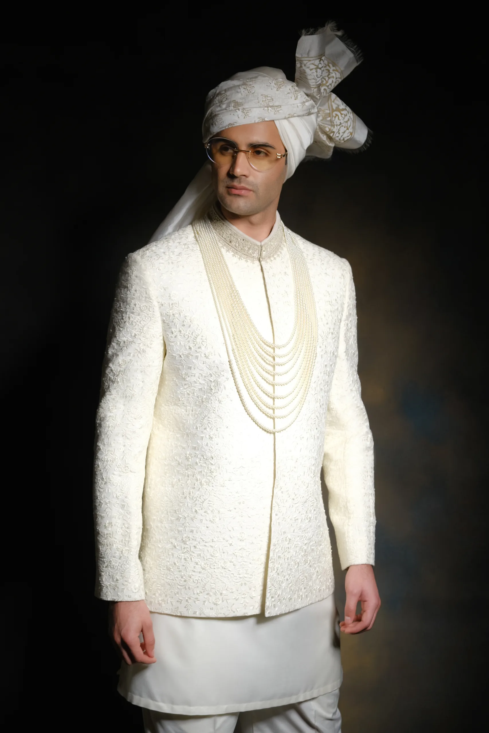 Off-White Classical Embroidered Prince Coat for men designed for the stylish gentleman Off-White Classical Embroidered Prince Coat for men designed for the stylish gentleman