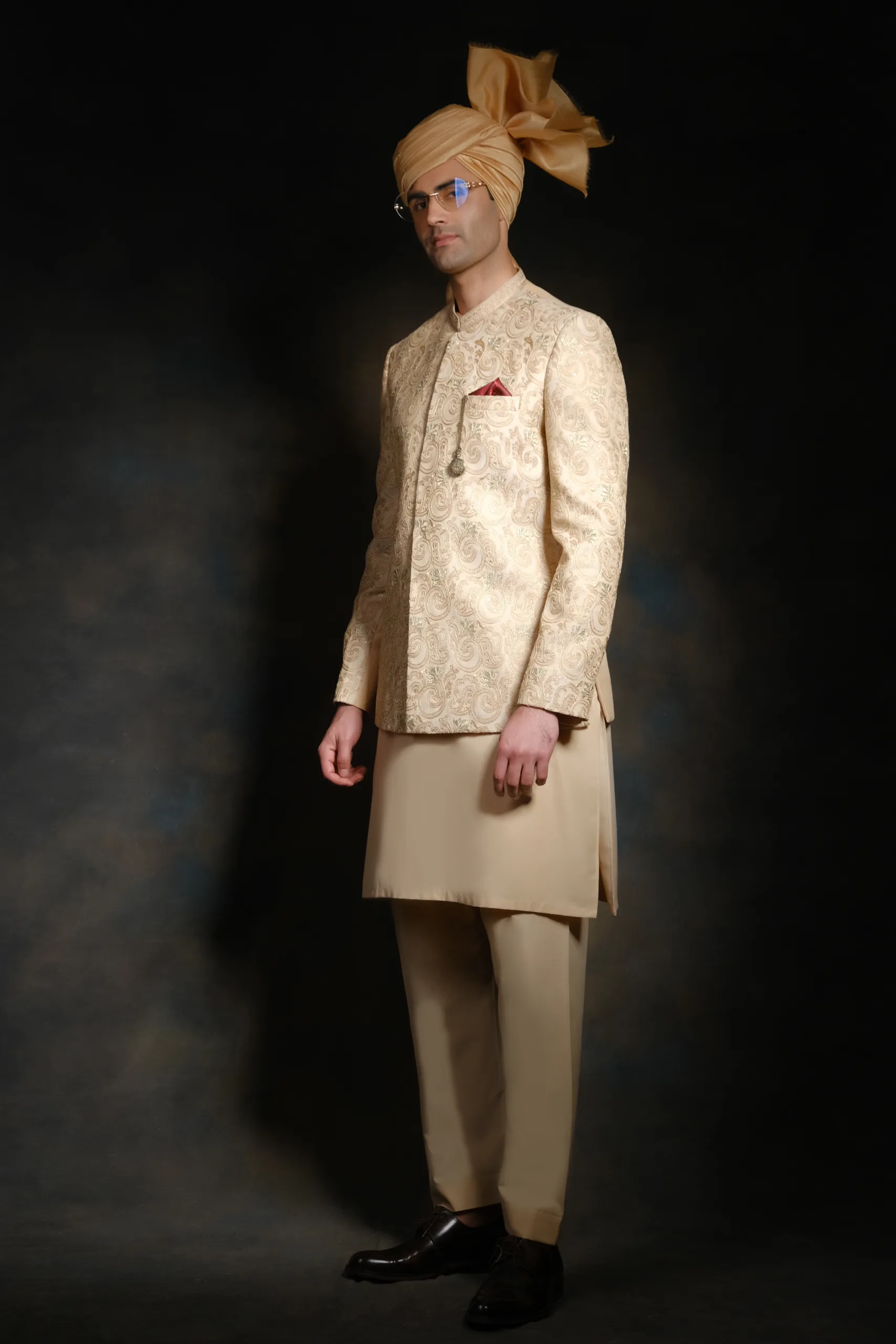 wedding day mens dress Light Gold Embroidered Prince Coat with embroidery andfloral motif elevate this luxurious light gold garment wedding day mens dress Light Gold Embroidered Prince Coat with embroidery andfloral motif elevate this luxurious light gold garment