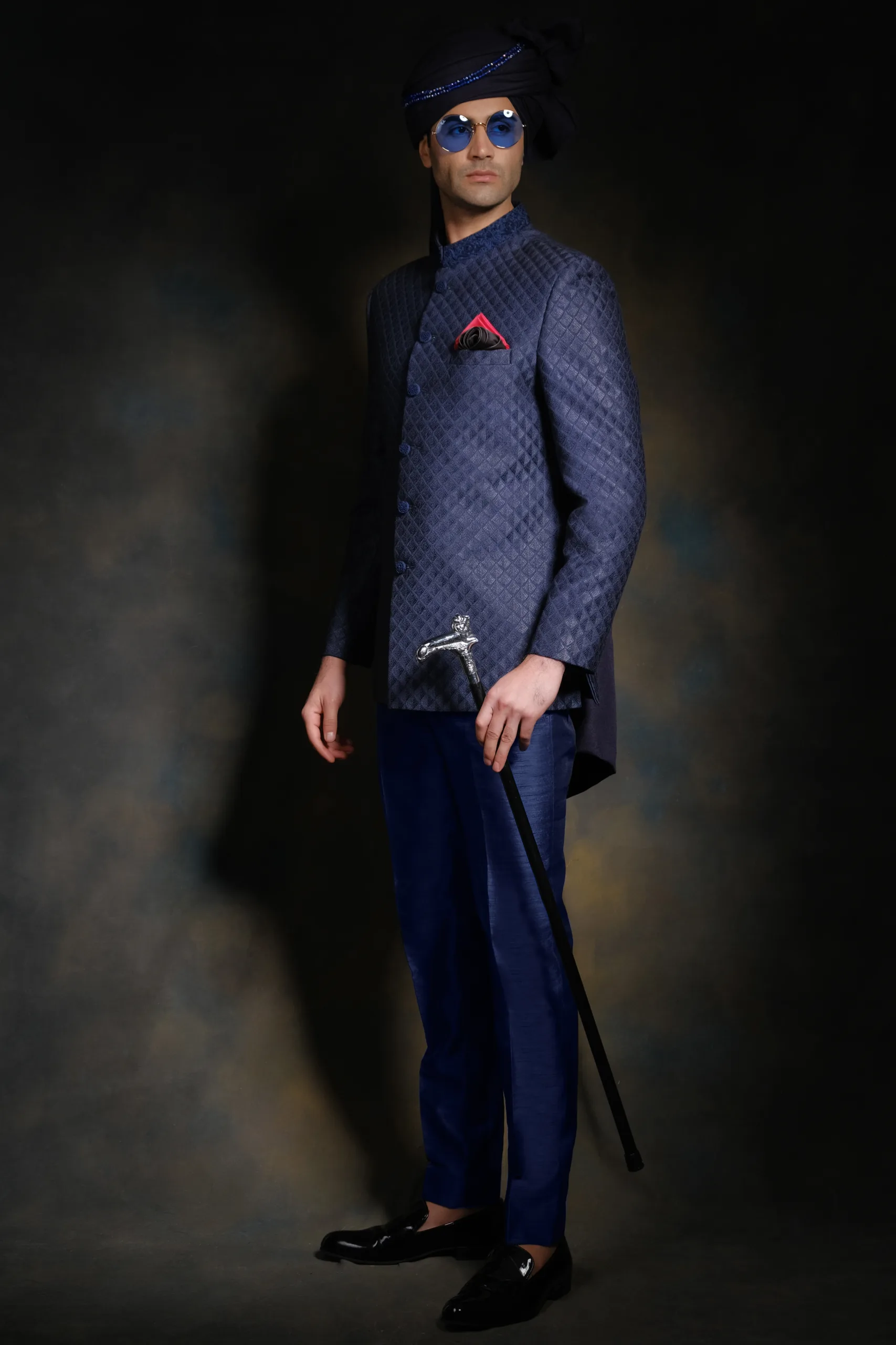 Stunning Navy Blue Prince Coat for men Stunning Navy Blue Prince Coat for men