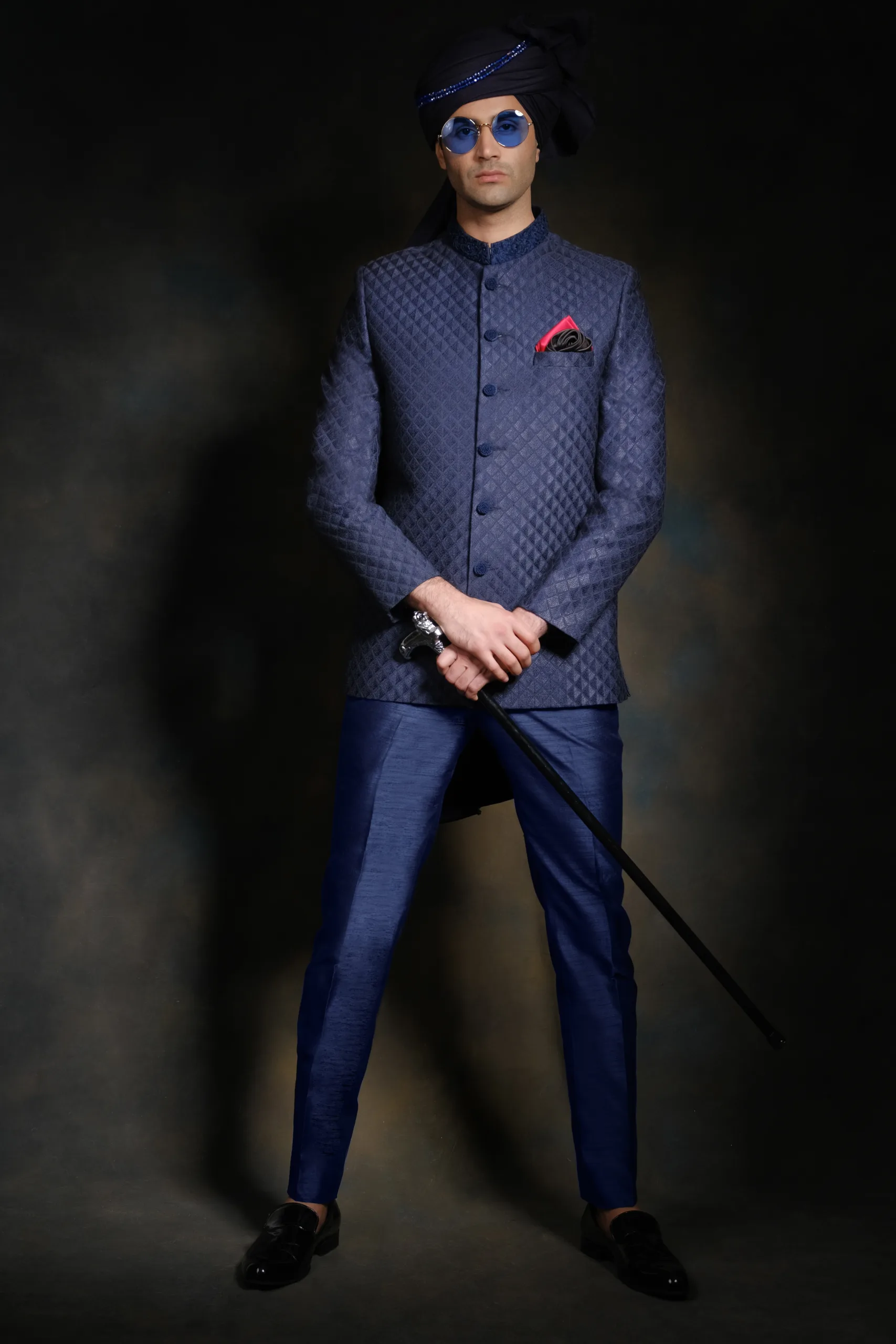 Stunning Navy Blue Prince Coat for men Stunning Navy Blue Prince Coat for men