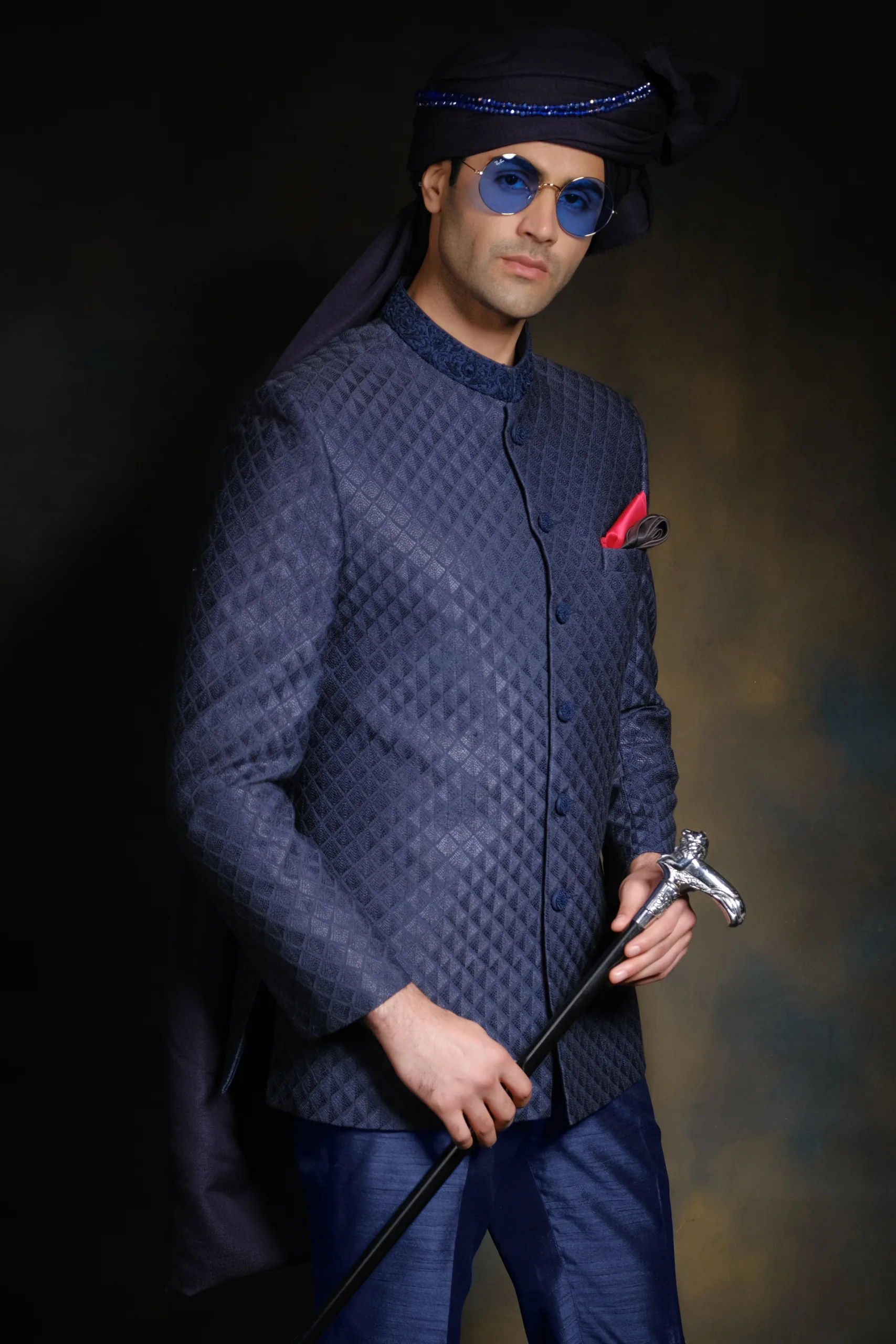 Stunning Navy Blue Prince Coat for men Stunning Navy Blue Prince Coat for men