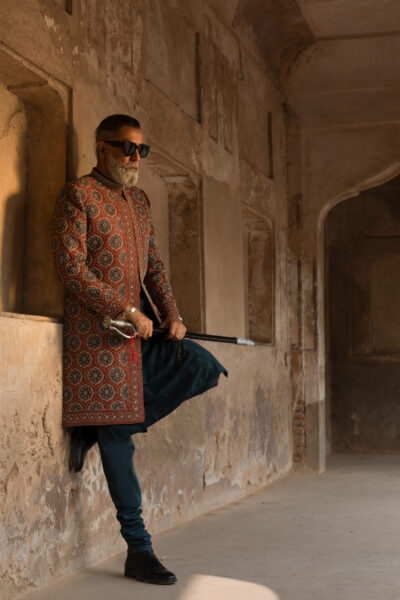Shahzad Nawaz in Nauman Arfeen Shah Fasana Royal Heritage Sherwani Lahore Shoot