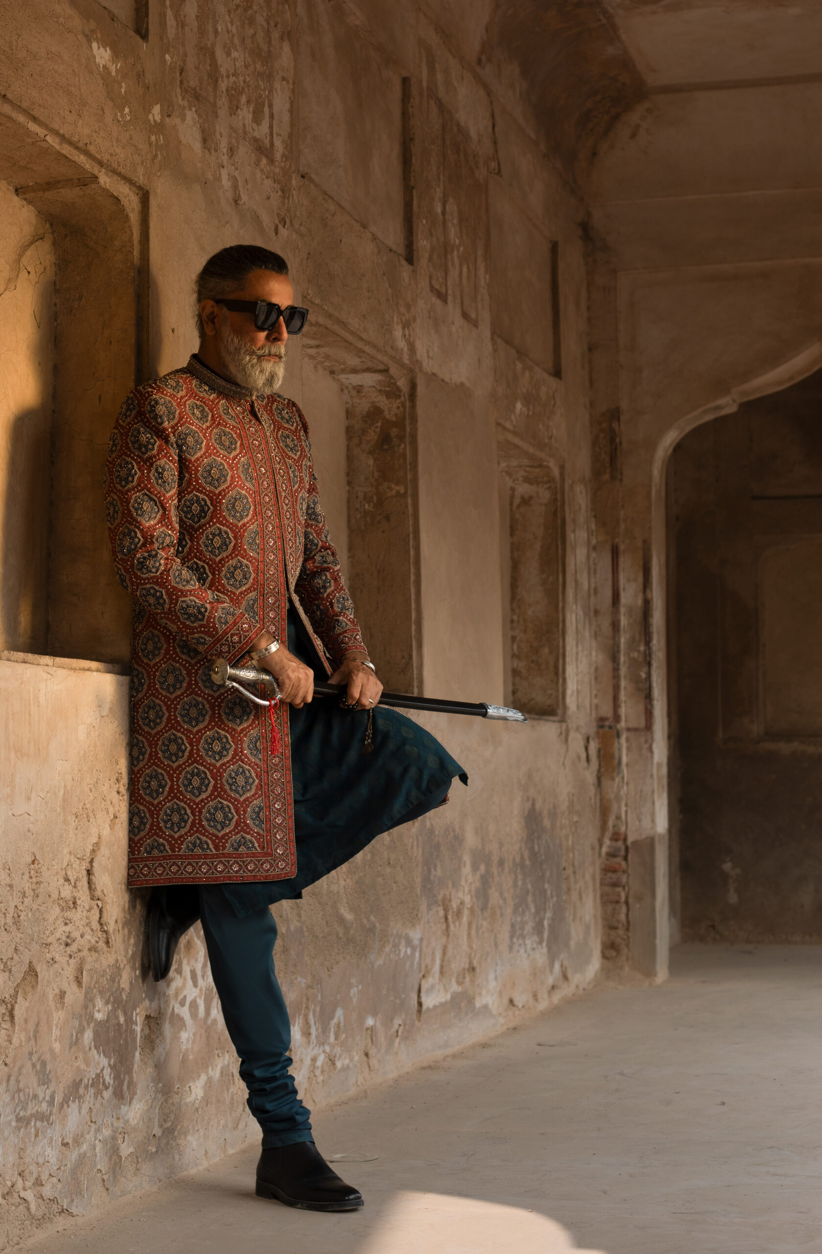Shahzad Nawaz in Nauman Arfeen Shah Fasana Royal Heritage Sherwani Lahore Shoot