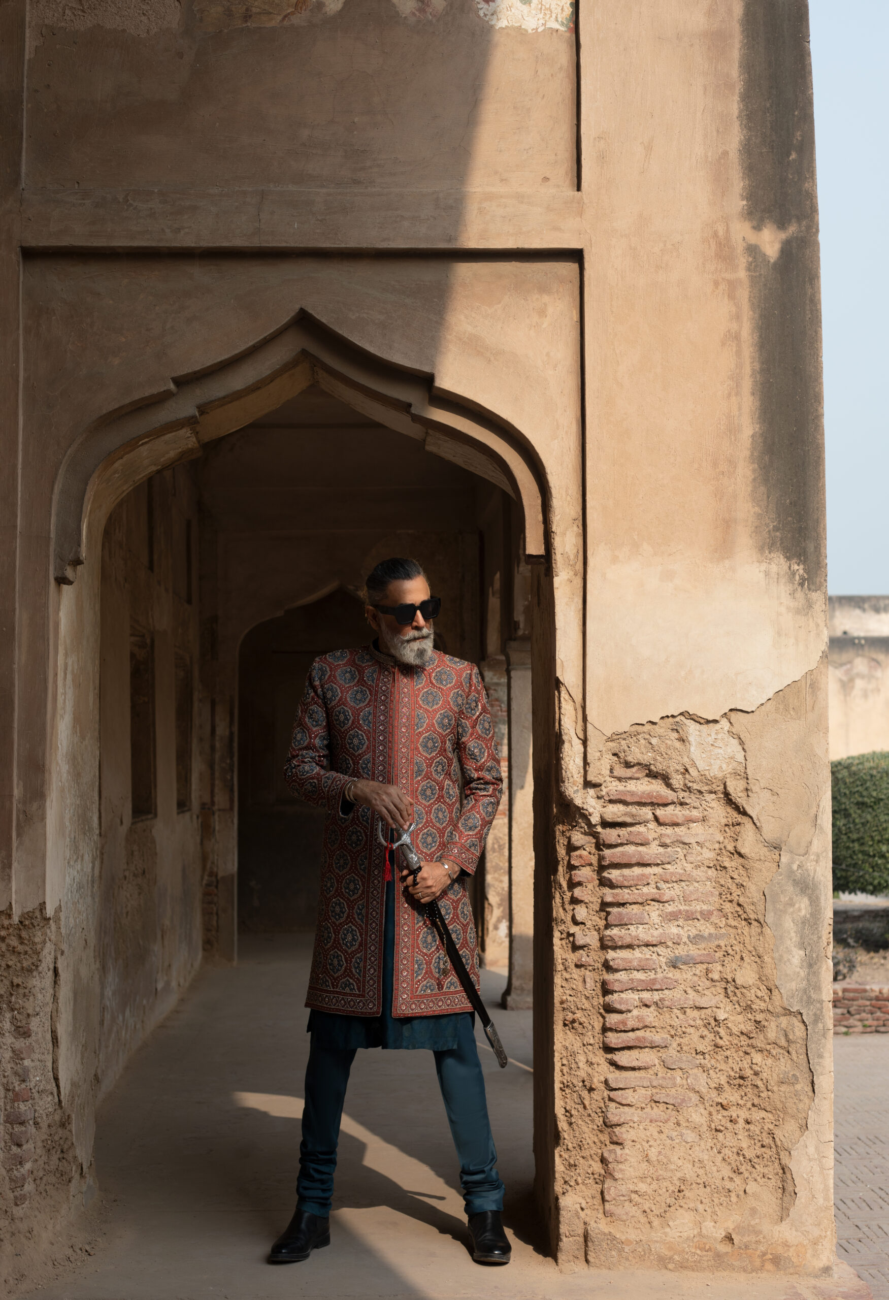 Shahzad Nawaz in Nauman Arfeen Shah Fasana Royal Heritage Sherwani Lahore Shoot